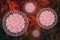 Rotaviruses on colorful background