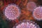Rotaviruses on colorful background