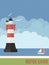 Roter Sand lighthouse poster  vector illustration