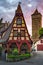 Rothenberg German traditional house with beautiful morning sunrise sky