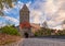 Rothenburger Gate at Dinkelsbuhl historic town in Central Franconia Bavaria Germany