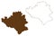 Rottal-Inn district Federal Republic of Germany, rural district Lower Bavaria, Free State of Bavaria map vector illustration,