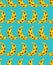 Rotten banana pattern seamless. Spoiled fruit background. Yellow old tropical food