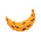 Rotten banana pixel art. Spoiled fruit 8bit. Yellow old tropical food 8 bit