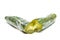 Rotten cucumber in plastic foil