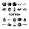 rotten food waste icons set vector