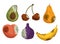 Rotten Fruits, Avocado, Cherry, Pear and Banana with Peach or Figs, Decayed And Spoiled Fruits That Emit A Foul Smell