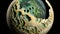 Rotten Half of the Globe from Space - A H.R. Giger Inspired Artwork, Made with Generative AI