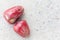 Rotten rose apple on grunge background