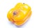 Rotten yellow bell pepper isolated