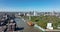 Rotterdam, 18th of april 2022, The Netherlands. Euromast high panorama observation tower cityscape and Erasmus brug in