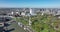 Rotterdam, 18th of april 2022, The Netherlands. Euromast high panorama observation tower cityscape and Erasmus brug