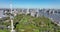 Rotterdam, 18th of april 2022, The Netherlands. Euromast high panorama observation tower cityscape and Erasmus brug