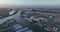 Rotterdam, 9th of October 2022, The Netherlands. Aerial view of the harbour port of Rotterdam, large commercial