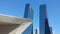 Rotterdam Central Station roof and skyscrapers