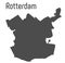 Rotterdam city admin borders map