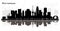 Rotterdam Netherlands City Skyline Silhouette with Reflections and Black Buildings Isolated on White