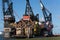 ROTTERDAM  NETHERLANDS - JANUARY 22  2021: Heerema Marine Contractors\\\' semi-submersible crane vessel Thialf is waiting for