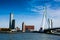 Rotterdam panorama with erasmus bridge