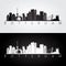 Rotterdam skyline and landmarks silhouette