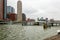 Rotterdam, South-Holland/the Netherlands - March 17 2018: Rijnhaven Bridge during March storm