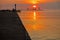 Rotting Pier At Sunrise On Lake Ontario