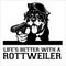 Rottweiler dog with a gun - Rottweiler gangster. Head of angry Rottweiler