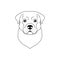 Rottweiler dog icon in line art style