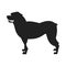 Rottweiler Dog Vector Black Silhouette