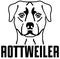 Rottweiler head with name