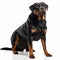 Rottweiler with a serious expression