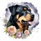 Rottweiler Watercolor Generative Ai