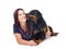 rottweiler and woman