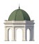 Rotunda with a green roof. Architecture. Exterior. 3D rendering