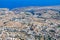 The rotunda of Xewkija is the largest in Gozo and its dome dominates the island everywhere. Aerial view of Malta.