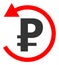 Rouble Refund Raster Icon Illustration