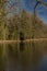 Rouda and Olesnicky novy pond in sunset time in winter evening