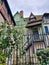 Rouen, France - June 2019: multicolored timber framing buildings on the streets of summer Rouen, Normandie. Near the Cathedral of