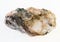 rough albite (plagioclase feldspar) stone on white