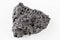 rough black Pumice rock on white marble