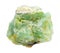 rough Chrysopal (green opal) rock isolated
