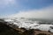 Rough coast of California with fog