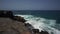 The rough coasts of canary islands with lava rocks