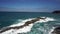 The rough coasts of canary islands with lava rocks