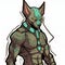 Rough Color Sketch, Humanoid Sphynx Hulk Warrior Cat, Body Builder, Combat Armor