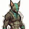 Rough Color Sketch, Humanoid Sphynx Hulk Warrior Cat, Body Builder, Combat Armor