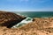 Rough colorful coastline, Atlantic, Morocco