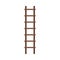 Rough Dark Wooden Step Ladder Straight Vector Illustration