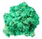 rough druse of malachite mineral isolated