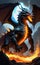 rough giant dragon with his fire flairs ai generated
